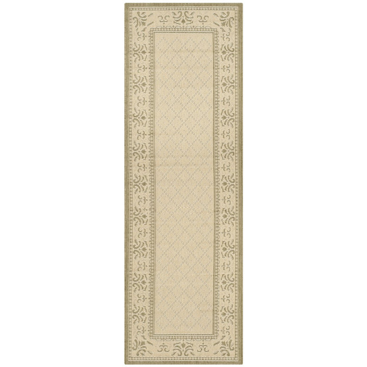 SAFAVIEH Outdoor CY0901-1E01 Courtyard Natural / Olive Rug Image 1