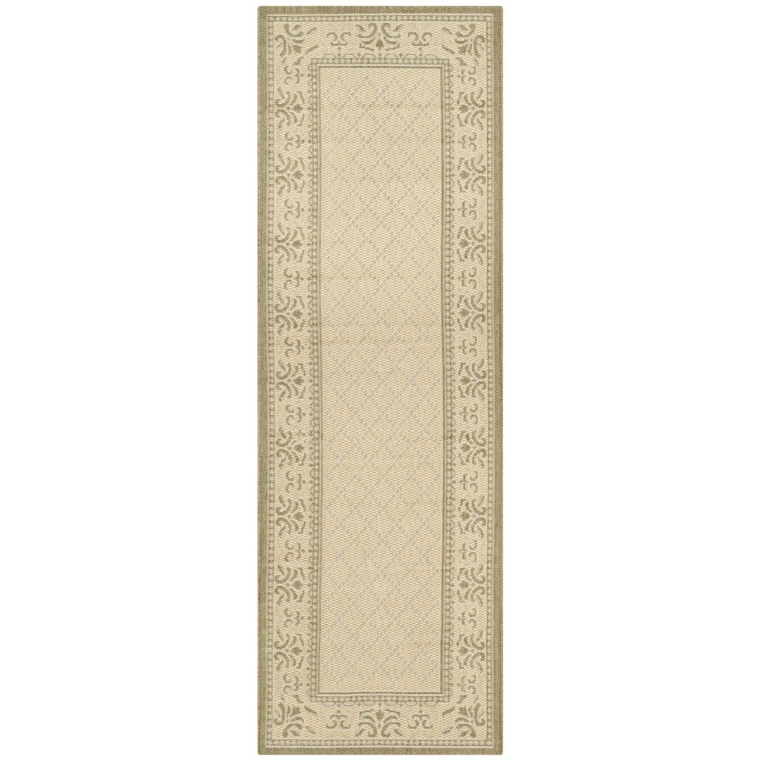 SAFAVIEH Outdoor CY0901-1E01 Courtyard Natural / Olive Rug Image 1