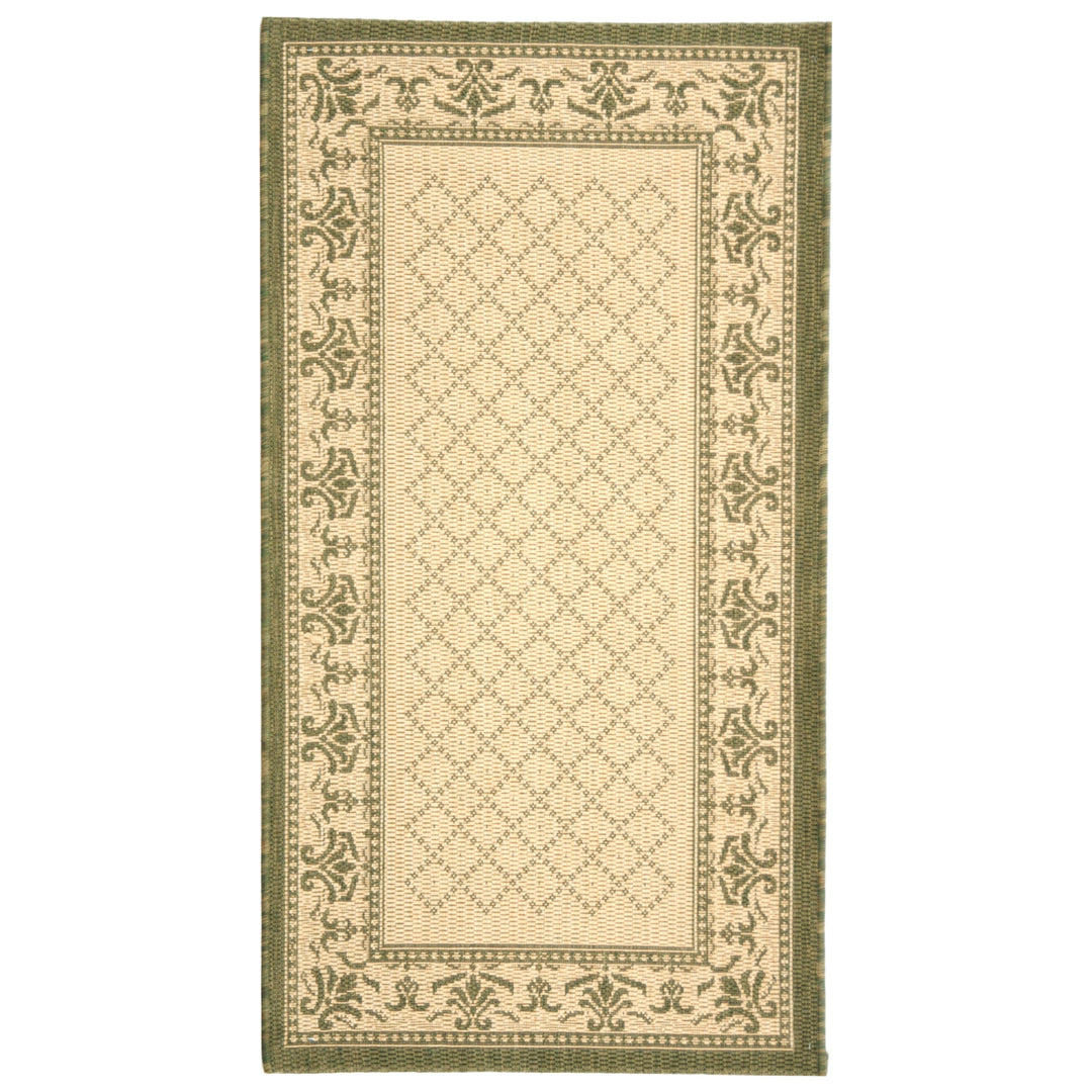 SAFAVIEH Outdoor CY0901-1E01 Courtyard Natural / Olive Rug Image 4