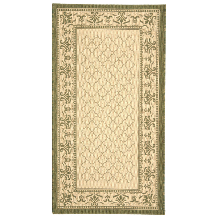 SAFAVIEH Outdoor CY0901-1E01 Courtyard Natural / Olive Rug Image 4