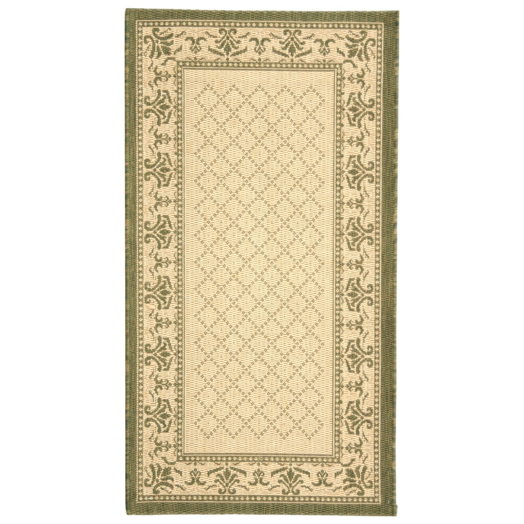 SAFAVIEH Outdoor CY0901-1E01 Courtyard Natural / Olive Rug Image 1