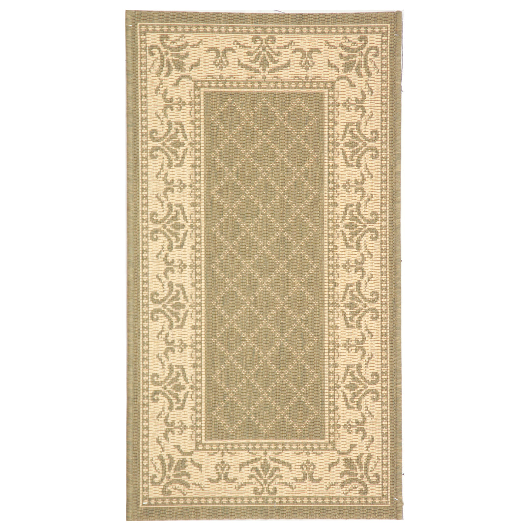 SAFAVIEH Outdoor CY0901-1E06 Courtyard Olive / Natural Rug Image 2