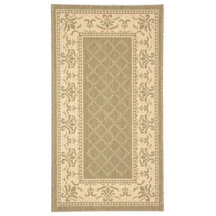 SAFAVIEH Outdoor CY0901-1E06 Courtyard Olive / Natural Rug Image 1