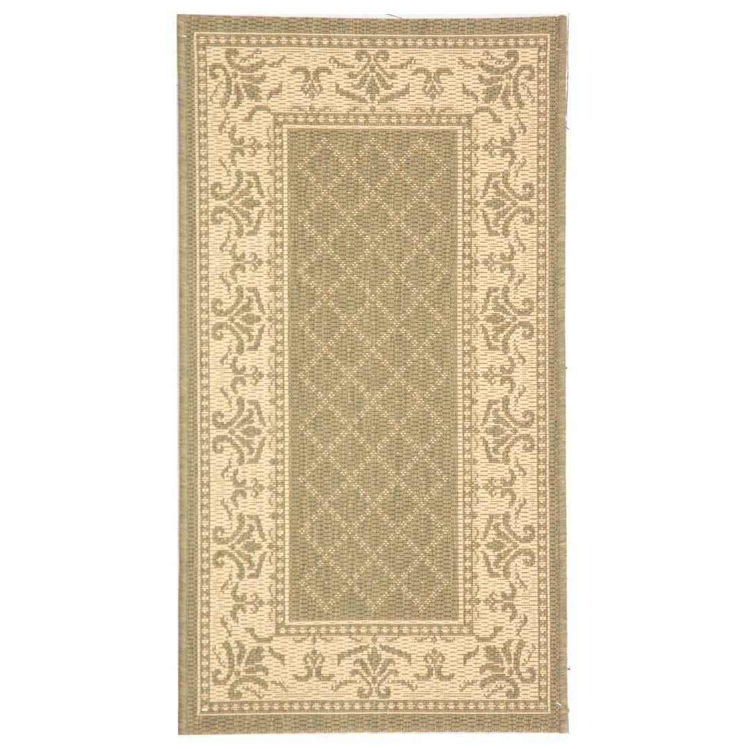 SAFAVIEH Outdoor CY0901-1E06 Courtyard Olive / Natural Rug Image 1