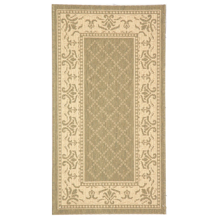 SAFAVIEH Outdoor CY0901-1E06 Courtyard Olive / Natural Rug Image 1