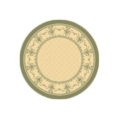 SAFAVIEH Outdoor CY0901-1E01 Courtyard Natural / Olive Rug Image 1