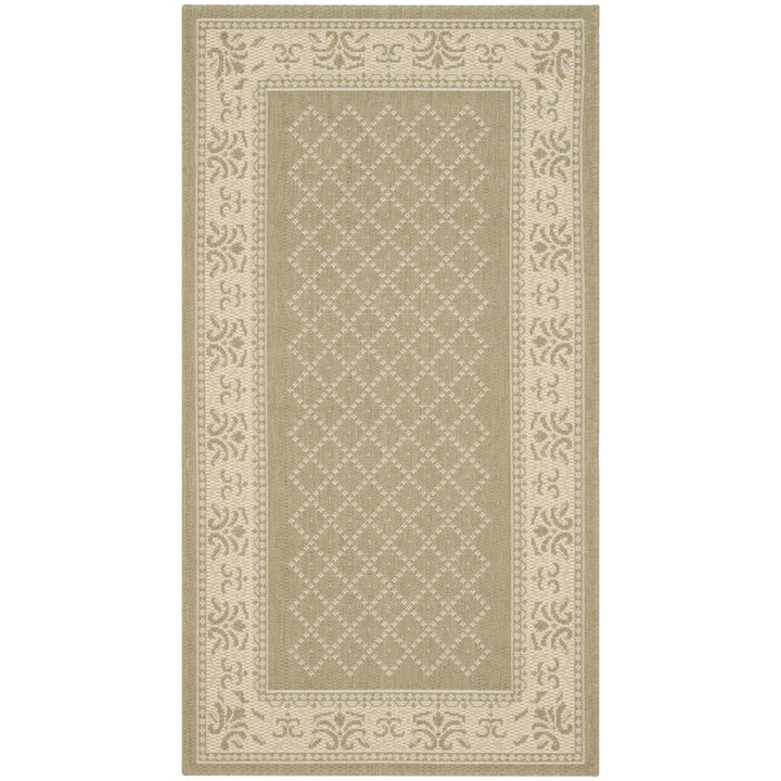 SAFAVIEH Outdoor CY0901-1E06 Courtyard Olive / Natural Rug Image 4