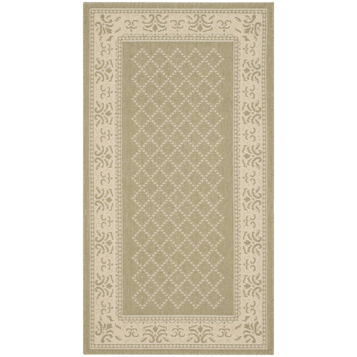 SAFAVIEH Outdoor CY0901-1E06 Courtyard Olive / Natural Rug Image 1