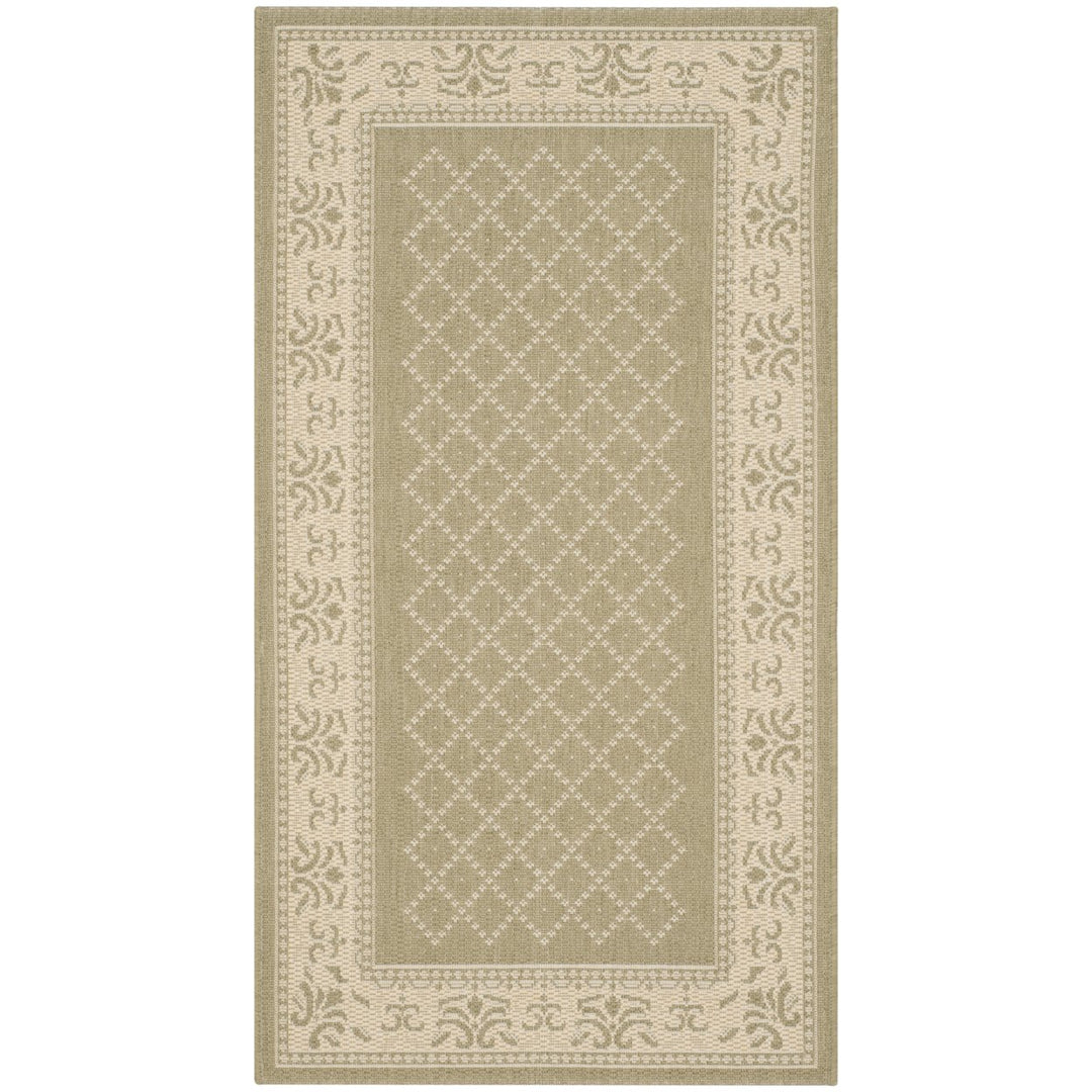 SAFAVIEH Outdoor CY0901-1E06 Courtyard Olive / Natural Rug Image 1