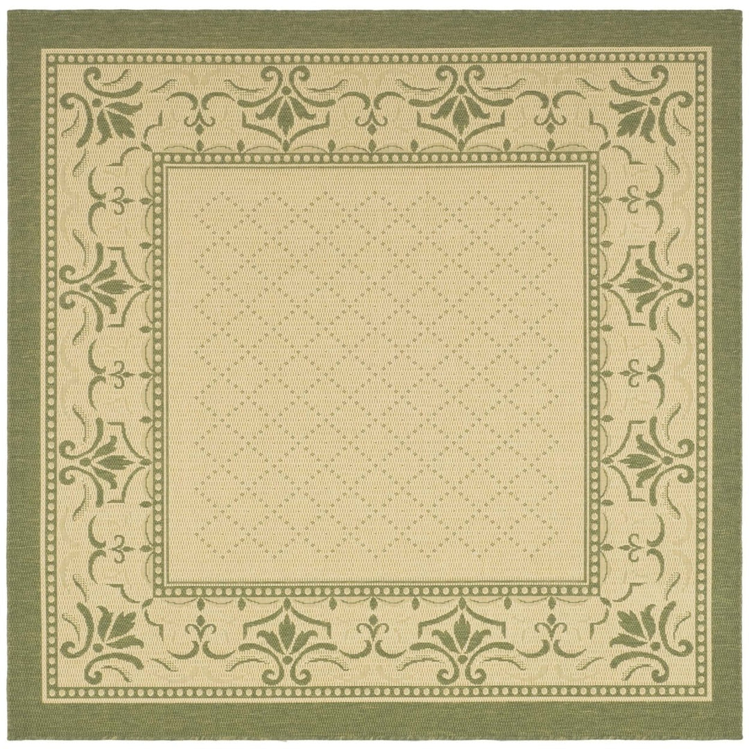 SAFAVIEH Outdoor CY0901-1E01 Courtyard Natural / Olive Rug Image 1