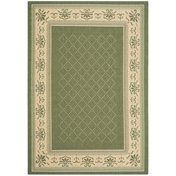 SAFAVIEH Outdoor CY0901-1E06 Courtyard Olive / Natural Rug Image 5
