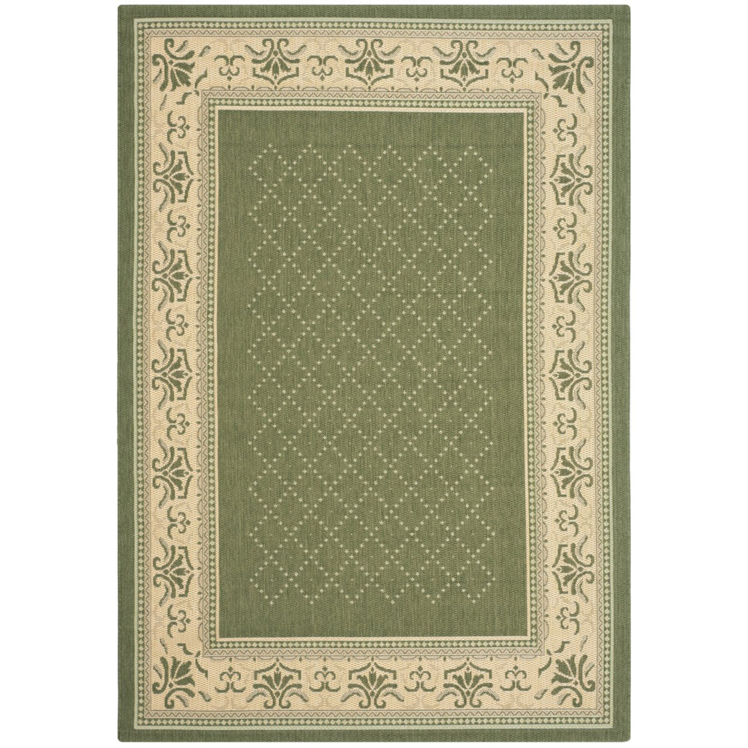 SAFAVIEH Outdoor CY0901-1E06 Courtyard Olive / Natural Rug Image 1