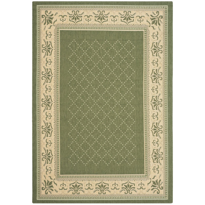 SAFAVIEH Outdoor CY0901-1E06 Courtyard Olive / Natural Rug Image 1