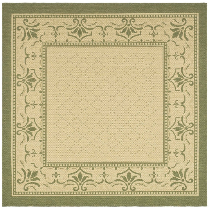 SAFAVIEH Outdoor CY0901-1E01 Courtyard Natural / Olive Rug Image 1