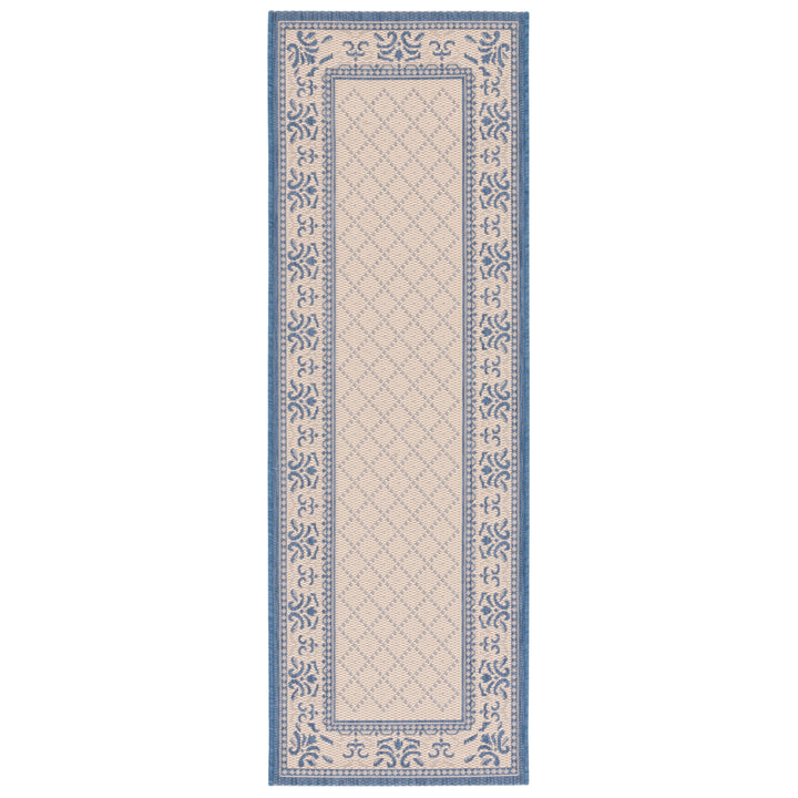 SAFAVIEH Outdoor CY0901-3101 Courtyard Natural / Blue Rug Image 6
