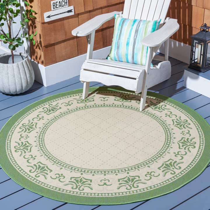 SAFAVIEH Outdoor CY0901-1E01 Courtyard Natural / Olive Rug Image 11