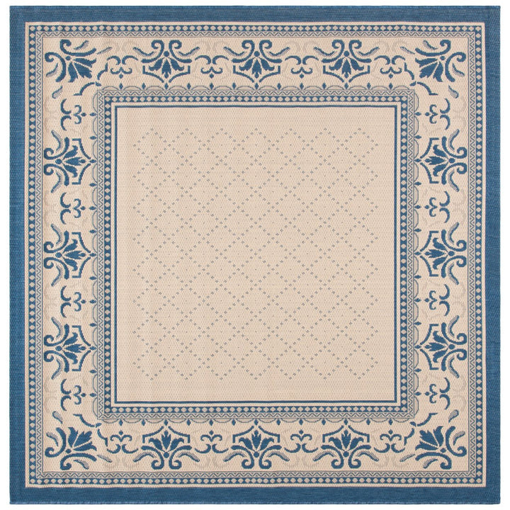 SAFAVIEH Outdoor CY0901-3101 Courtyard Natural / Blue Rug Image 1