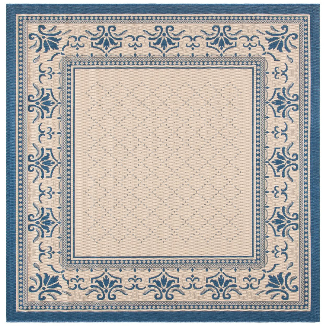 SAFAVIEH Outdoor CY0901-3101 Courtyard Natural / Blue Rug Image 1