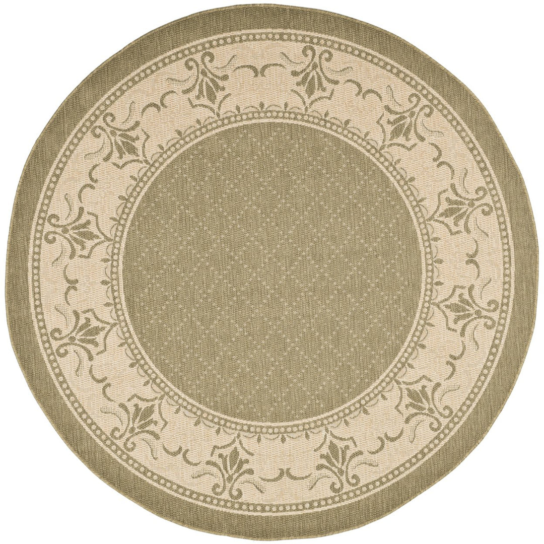 SAFAVIEH Outdoor CY0901-1E06 Courtyard Olive / Natural Rug Image 1