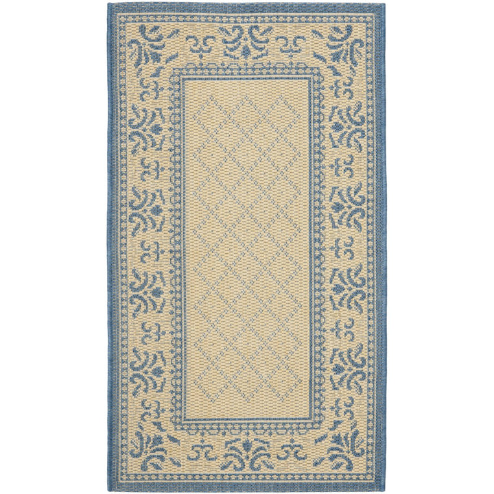 SAFAVIEH Outdoor CY0901-3101 Courtyard Natural / Blue Rug Image 10