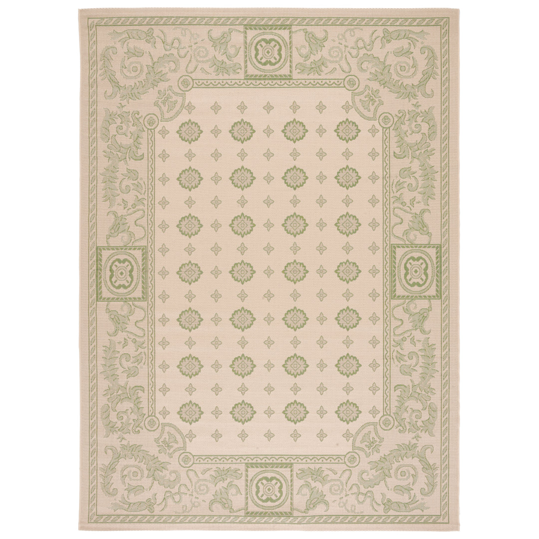 SAFAVIEH Outdoor CY1356-1E01 Courtyard Natural / Olive Rug Image 3