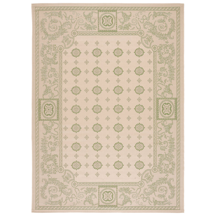 SAFAVIEH Outdoor CY1356-1E01 Courtyard Natural / Olive Rug Image 3