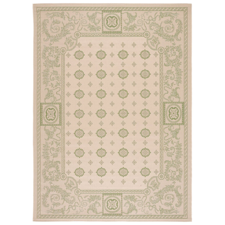 SAFAVIEH Outdoor CY1356-1E01 Courtyard Natural / Olive Rug Image 1