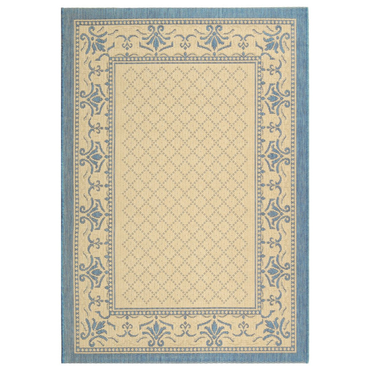 SAFAVIEH Outdoor CY0901-3101 Courtyard Natural / Blue Rug Image 11