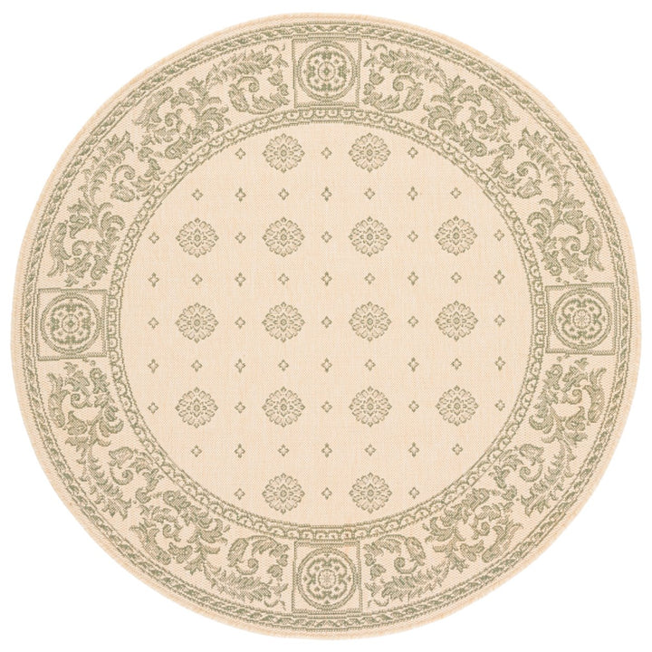 SAFAVIEH Outdoor CY1356-1E01 Courtyard Natural / Olive Rug Image 1