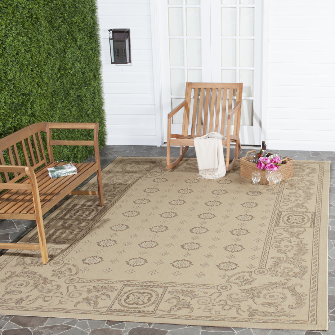 SAFAVIEH Outdoor CY1356-3001 Courtyard Natural / Brown Rug Image 1