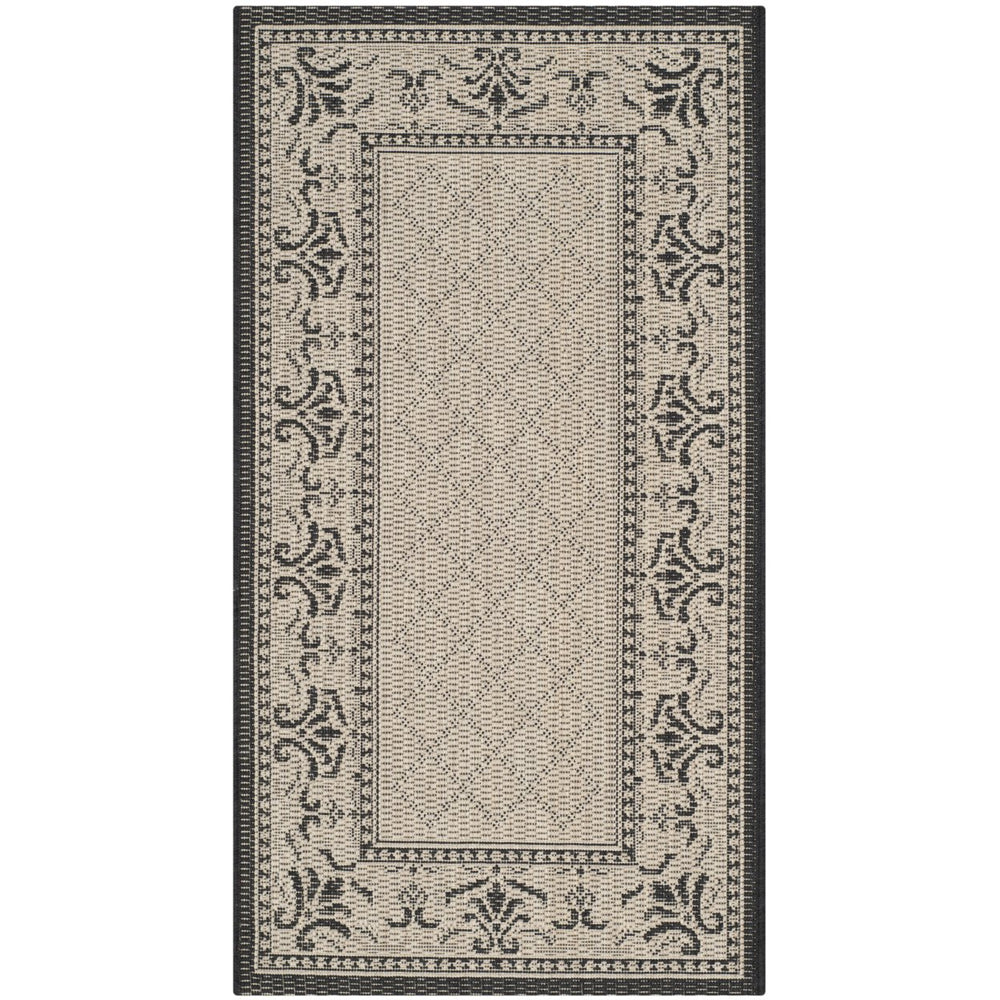 SAFAVIEH Indoor Outdoor CY0901-3901 Courtyard Sand / Black Rug Image 2