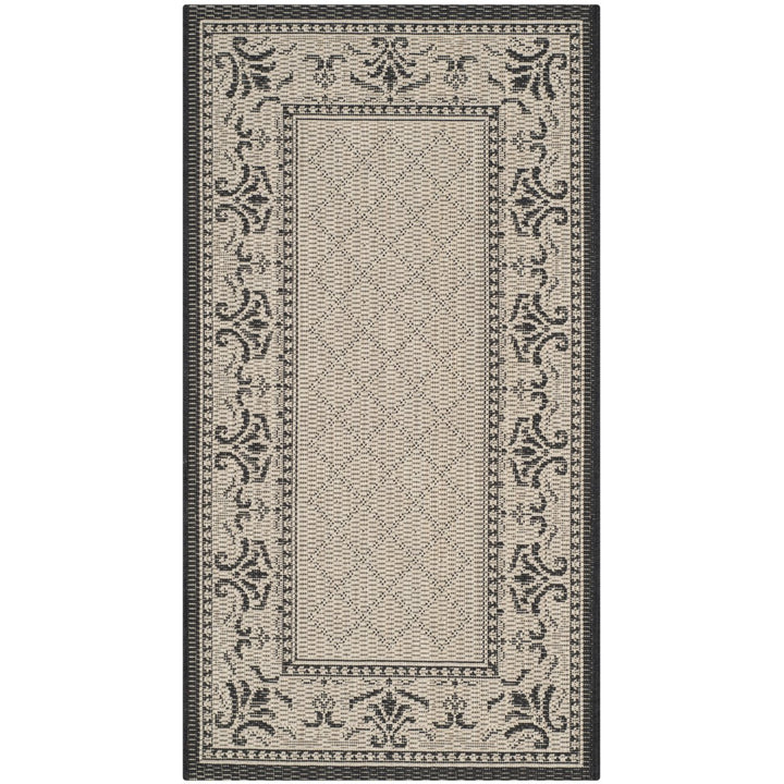 SAFAVIEH Indoor Outdoor CY0901-3901 Courtyard Sand / Black Rug Image 1