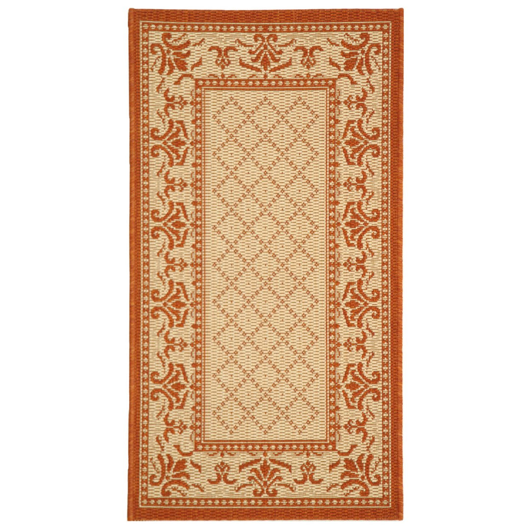 SAFAVIEH Outdoor CY0901-3201 Courtyard Natural / Terra Rug Image 1