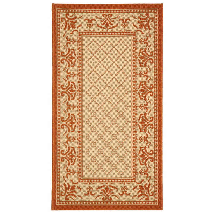 SAFAVIEH Outdoor CY0901-3201 Courtyard Natural / Terra Rug Image 1