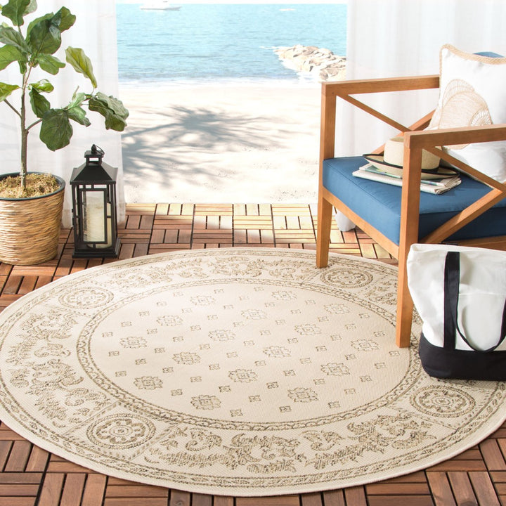 SAFAVIEH Outdoor CY1356-3001 Courtyard Natural / Brown Rug Image 2