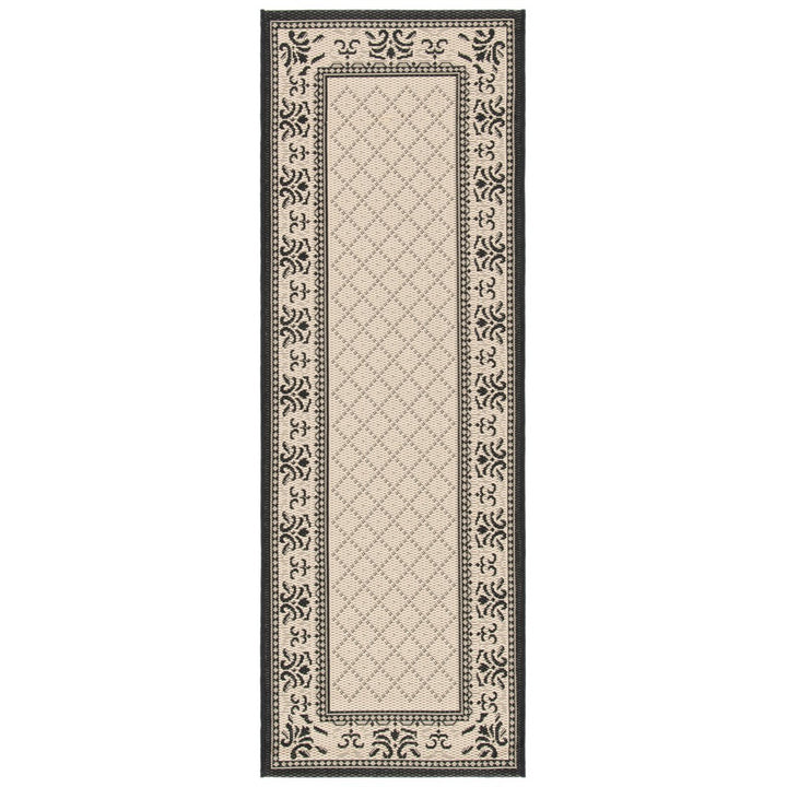 SAFAVIEH Indoor Outdoor CY0901-3901 Courtyard Sand / Black Rug Image 1