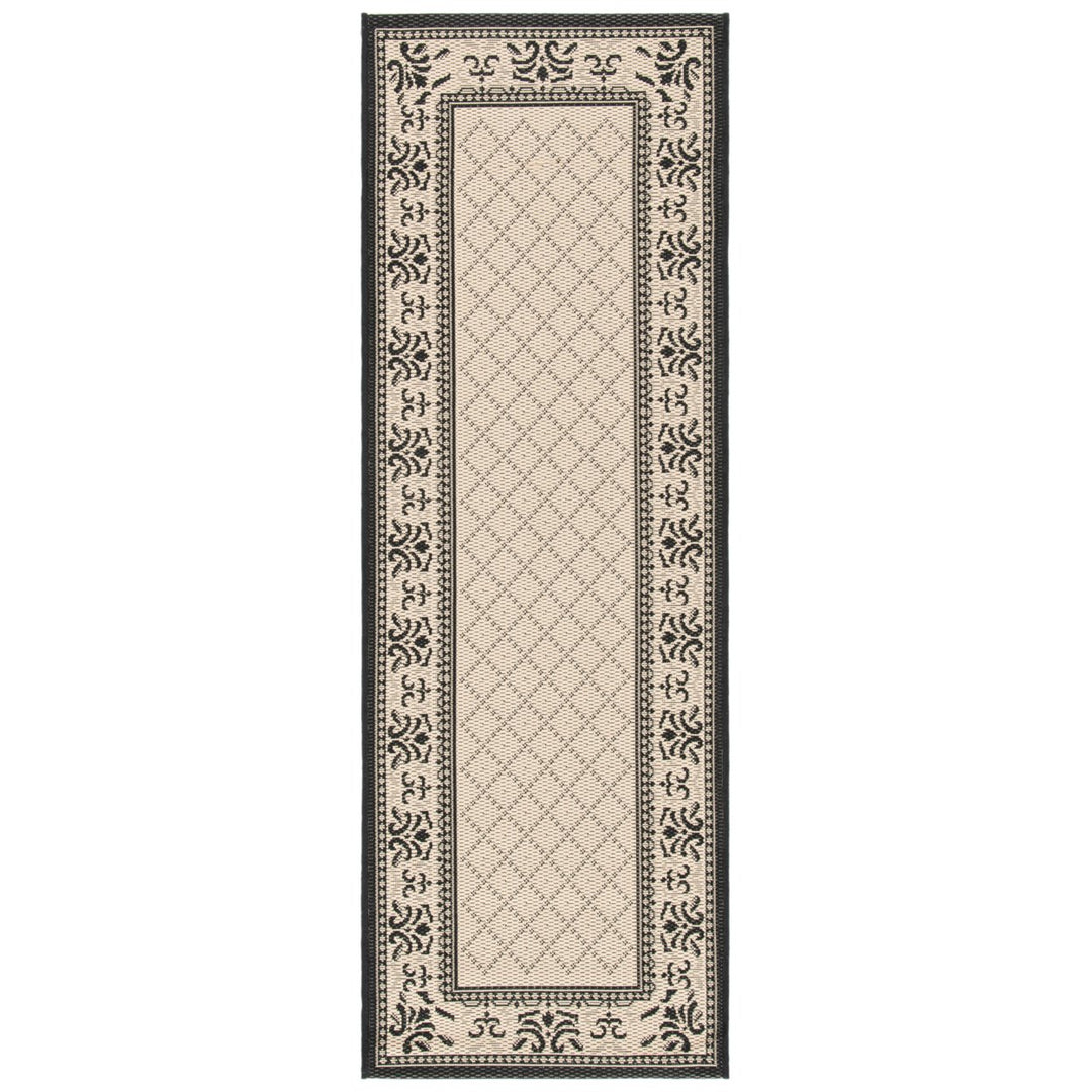 SAFAVIEH Indoor Outdoor CY0901-3901 Courtyard Sand / Black Rug Image 1