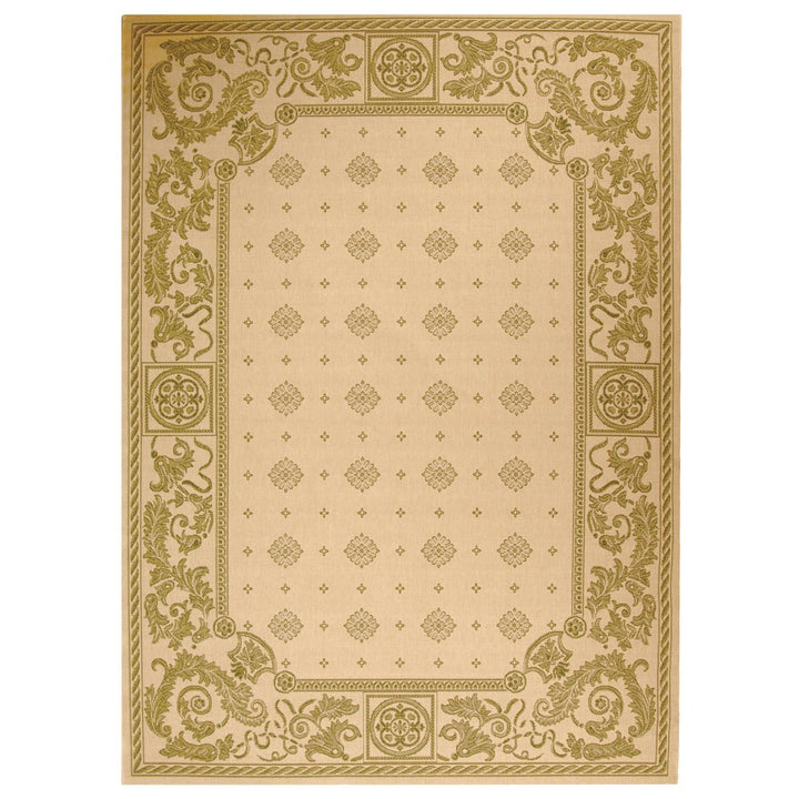 SAFAVIEH Outdoor CY1356-1E01 Courtyard Natural / Olive Rug Image 1