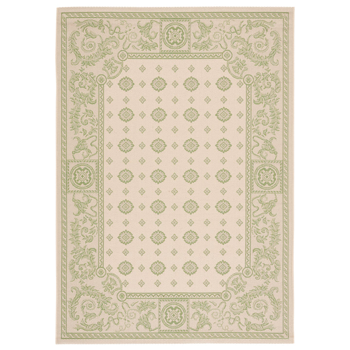 SAFAVIEH Outdoor CY1356-1E01 Courtyard Natural / Olive Rug Image 1