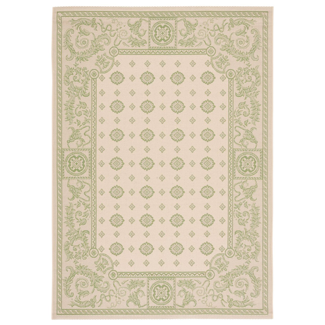 SAFAVIEH Outdoor CY1356-1E01 Courtyard Natural / Olive Rug Image 8