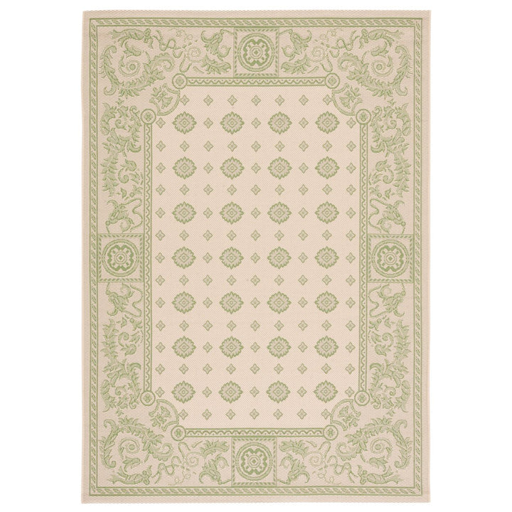 SAFAVIEH Outdoor CY1356-1E01 Courtyard Natural / Olive Rug Image 8