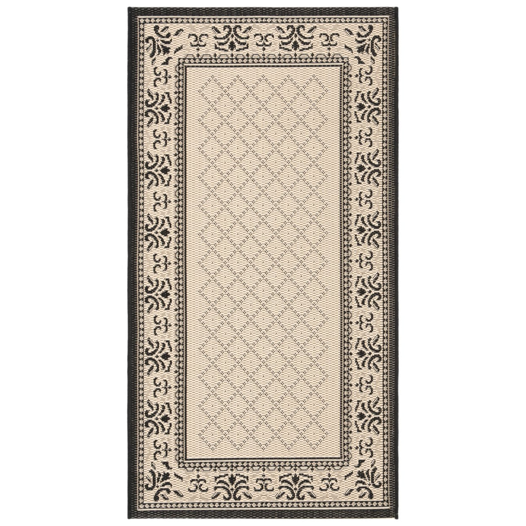 SAFAVIEH Indoor Outdoor CY0901-3901 Courtyard Sand / Black Rug Image 1