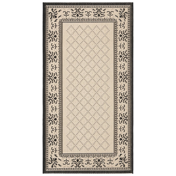 SAFAVIEH Indoor Outdoor CY0901-3901 Courtyard Sand / Black Rug Image 1