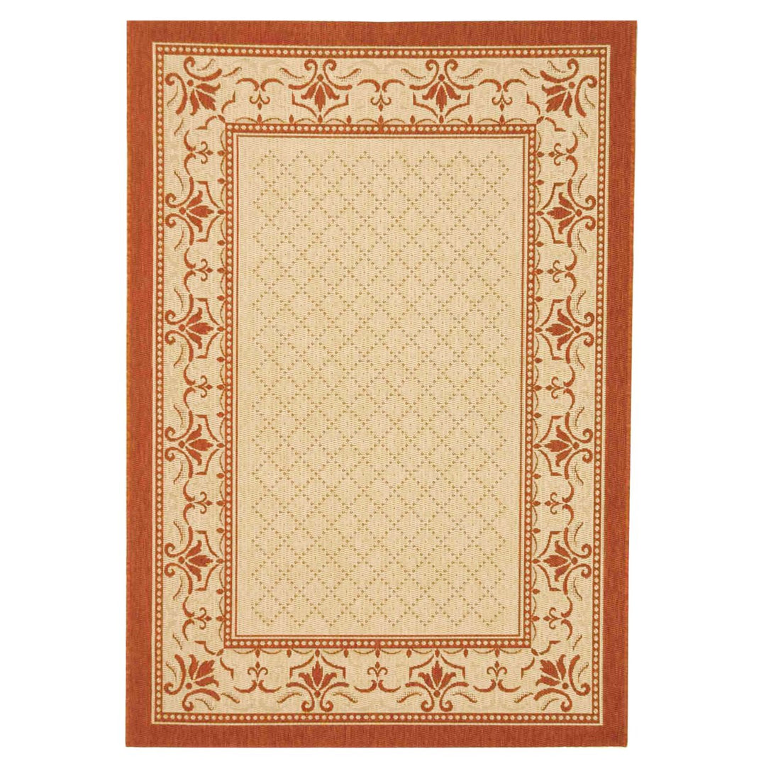 SAFAVIEH Outdoor CY0901-3201 Courtyard Natural / Terra Rug Image 1