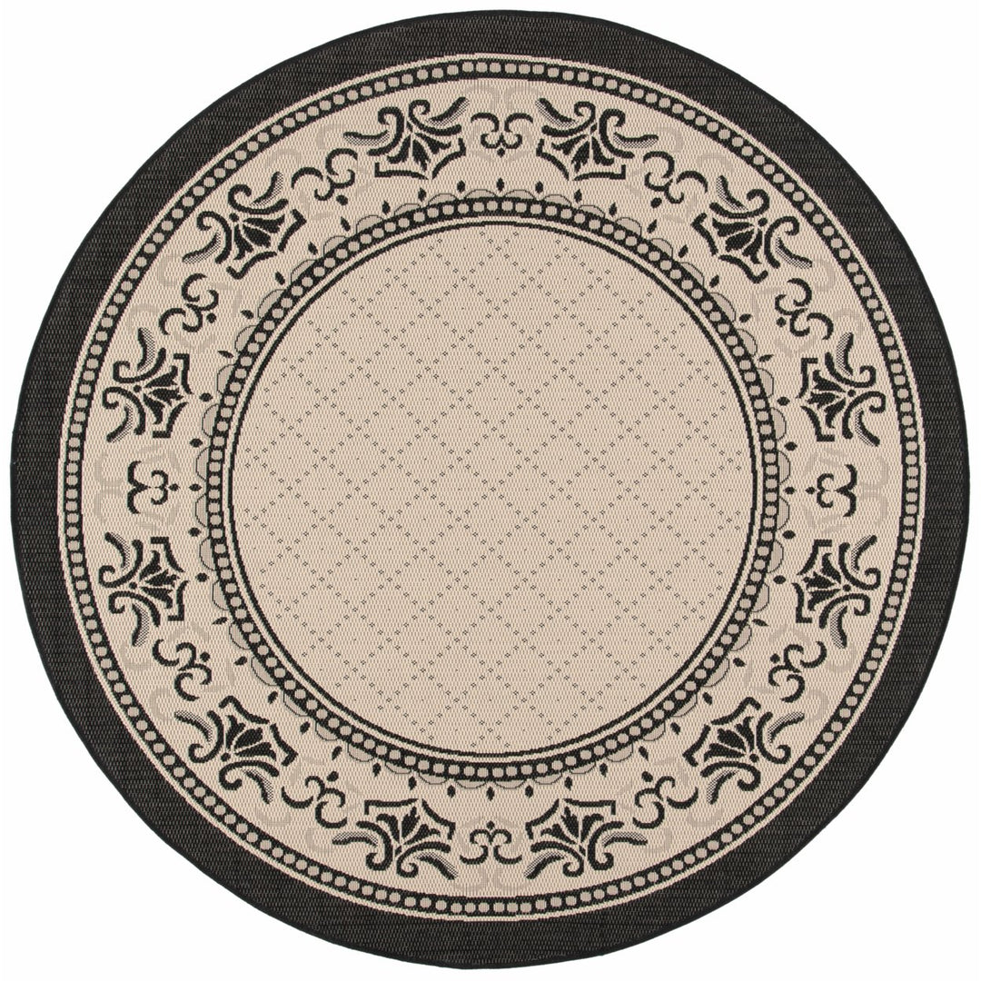 SAFAVIEH Indoor Outdoor CY0901-3901 Courtyard Sand / Black Rug Image 1