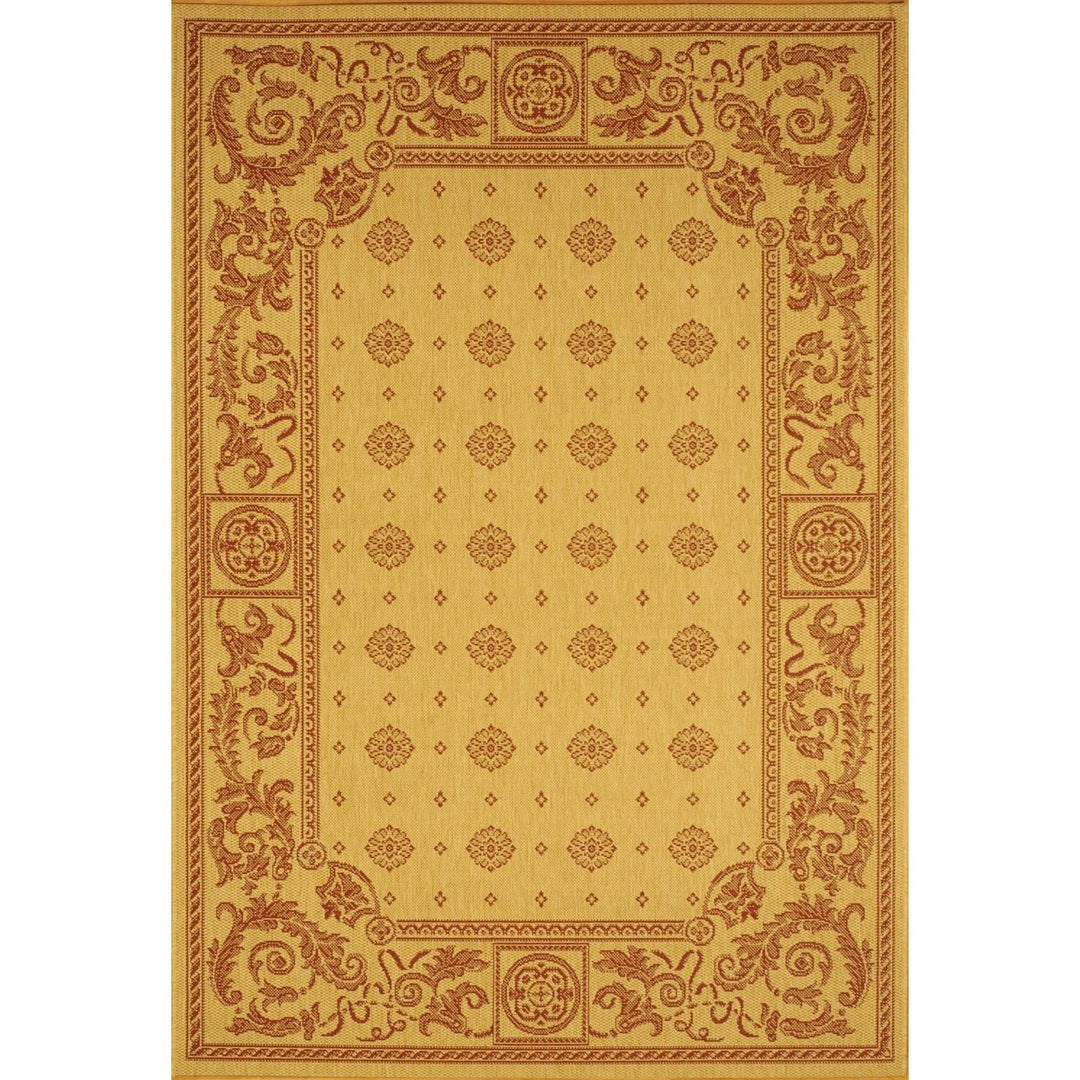 SAFAVIEH Outdoor CY1356-3701 Courtyard Beige / Red Rug Image 1