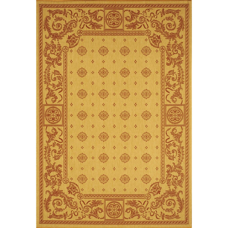 SAFAVIEH Outdoor CY1356-3701 Courtyard Beige / Red Rug Image 1