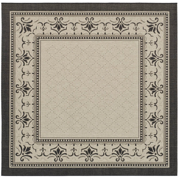 SAFAVIEH Indoor Outdoor CY0901-3901 Courtyard Sand / Black Rug Image 1