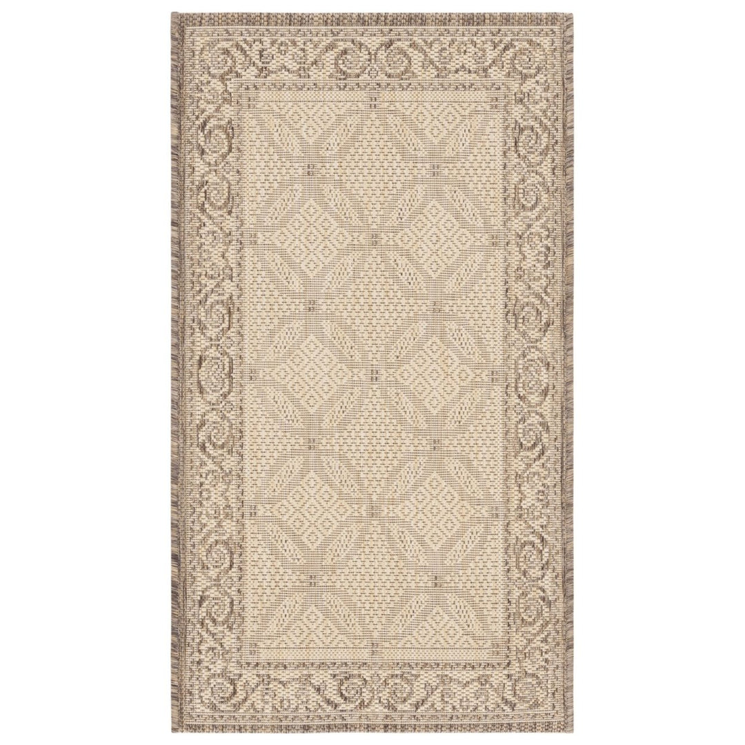 SAFAVIEH Outdoor CY1502-3001 Courtyard Natural / Brown Rug Image 2