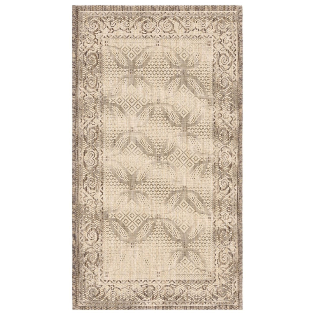 SAFAVIEH Outdoor CY1502-3001 Courtyard Natural / Brown Rug Image 1